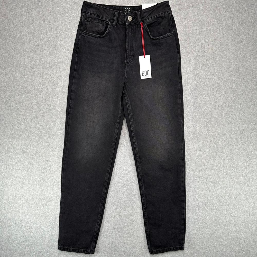BDG Urban Outfitters Mom Jeans Black High Waisted Tapered‎ Leg Women W27 L32 NWT